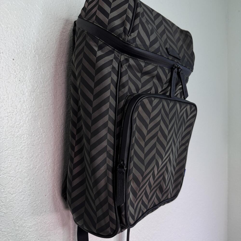 Uri Minkoff Stanton Backpack Laptop Bag Chevron Nylon Black Travel School NEW - Picture 6 of 16